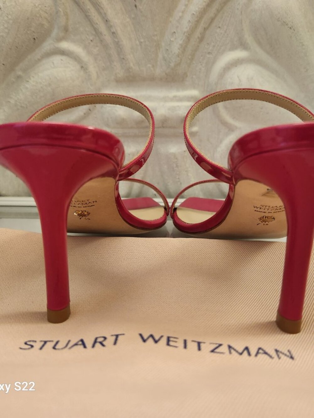 Stuart Weitzman Aleena 75 Pink Patent Leather Heel Sandals. NIB. Size 7.5 - Picture 7 of 11